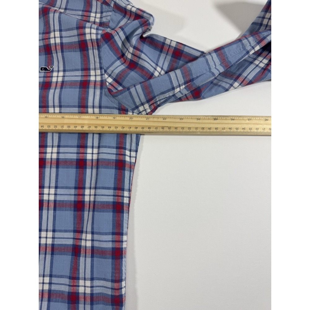 vineyard vine whale shirt Men's Size Small Blue/red/white plaid - Picture 8 of 8